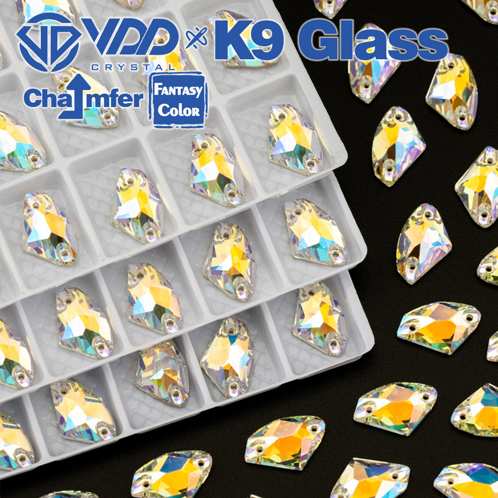 VDD Galactic 9x14mm 36Pcs Luster Mirage Color Top Quality K9 Glass Sew on Rhinestones Crystal Flatback Stones Garment Decorations