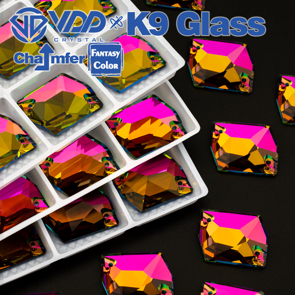 VDD Cosmic 17x21mm 15Pcs Vitrail Medium Color Top Quality K9 Glass Sew on Rhinestone Sewing Crystal Flatback Garment Decorations