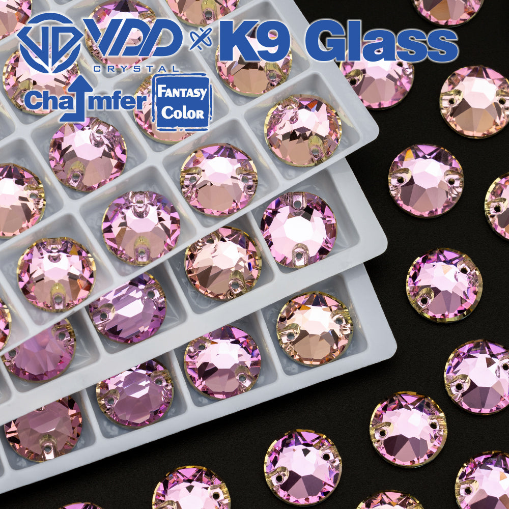 VDD 8B-8S 12mm 40Pcs Violet Beam Color Top Quality K9 Glass Sew on Rhinestone Sewing Crystal Flatback Clothes Decorations