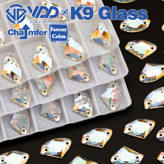 VDD Galactic 9x14mm 36Pcs Aura Mirage Color Top Quality K9 Glass Sew on Rhinestones Crystal Flatback Stones Garment Decorations