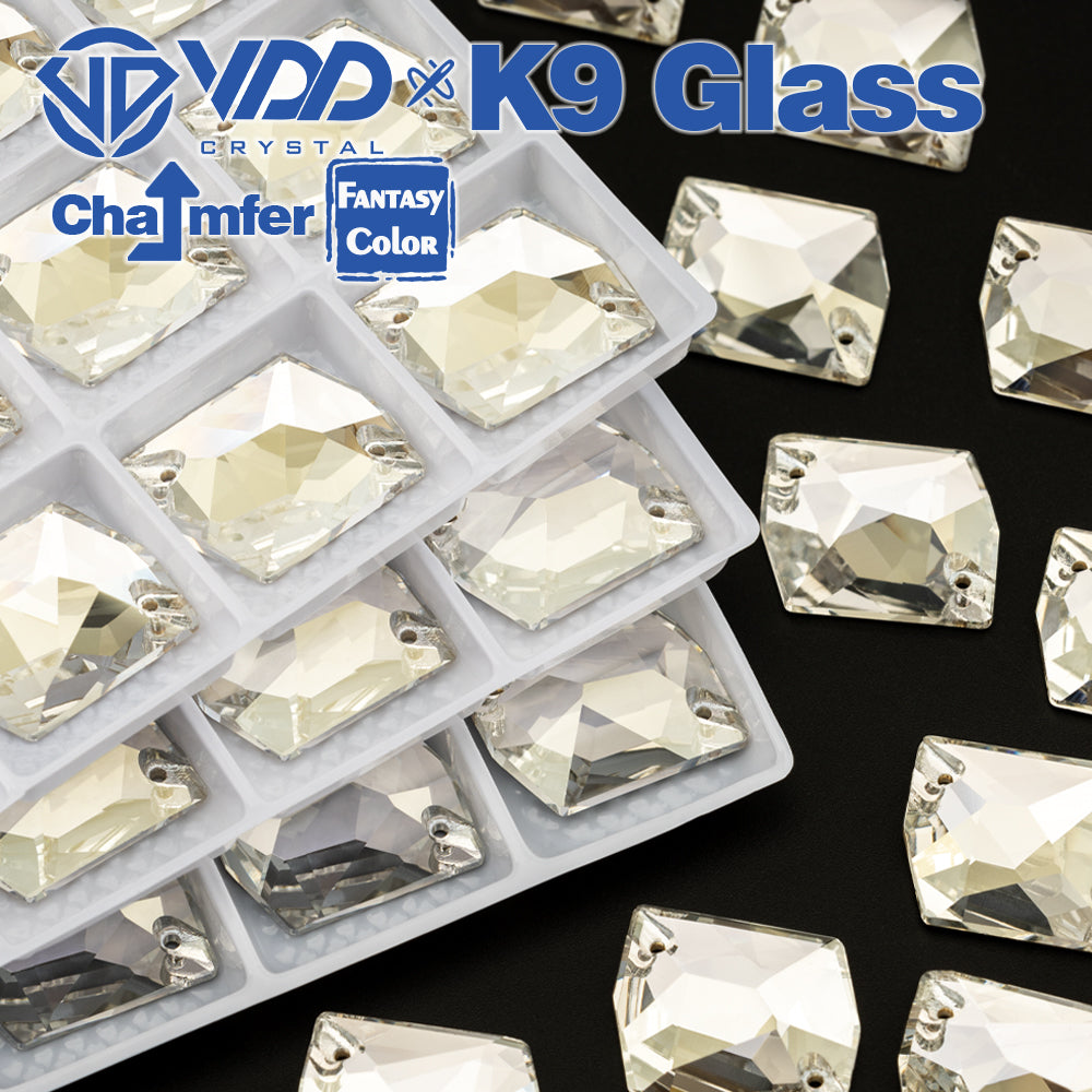 VDD Cosmic 17x21mm 15Pcs Sliver Shadow Color Top Quality K9 Glass Sew on Rhinestone Sewing Crystal Flatback Garment Decorations