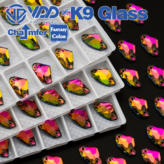 VDD Galactic 9x14mm 36Pcs Vitrail Medium Top Quality K9 Glass Sew on Rhinestones Crystal Flatback Stones Garment Decorations