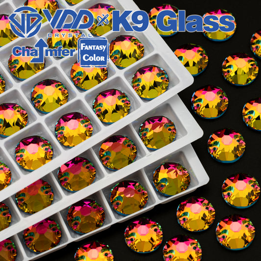 VDD 8B-8S 12mm 40Pcs Vitrail Medium Color Top Quality K9 Glass Sew on Rhinestone Sewing Crystal Flatback Clothes Decorations
