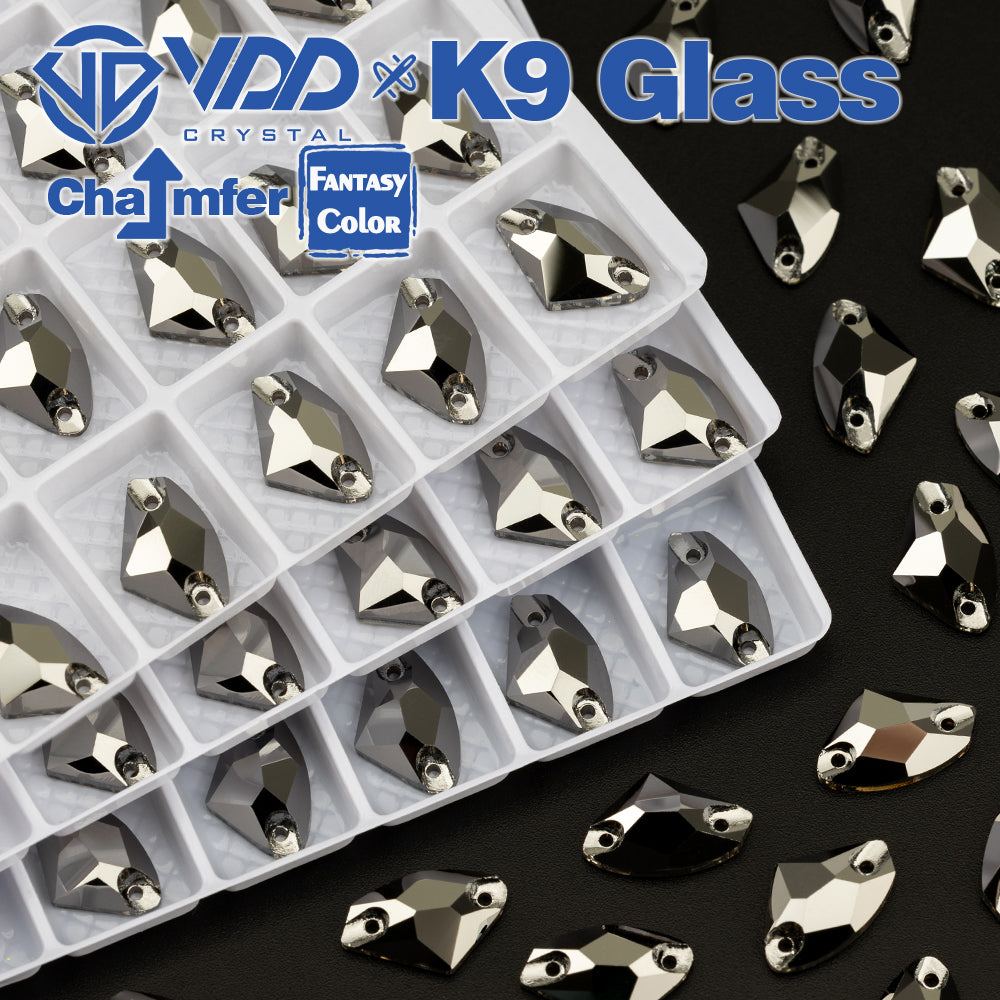 VDD Galactic 9x14mm 36Pcs Hematite Color Top Quality K9 Glass Sew on Rhinestones Crystal Flatback Stones Garment Decorations