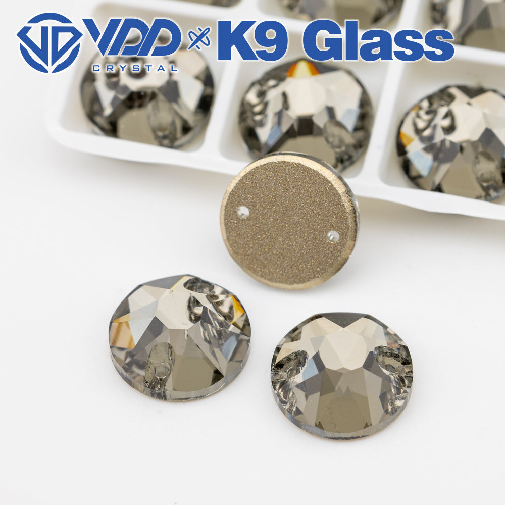 VDD S103 Black Diamond  8 Big 8 Small Top Quality K9 Glass Sew on Rhinestones Crystal Flatback Sewing Stones for Clothes Decorations
