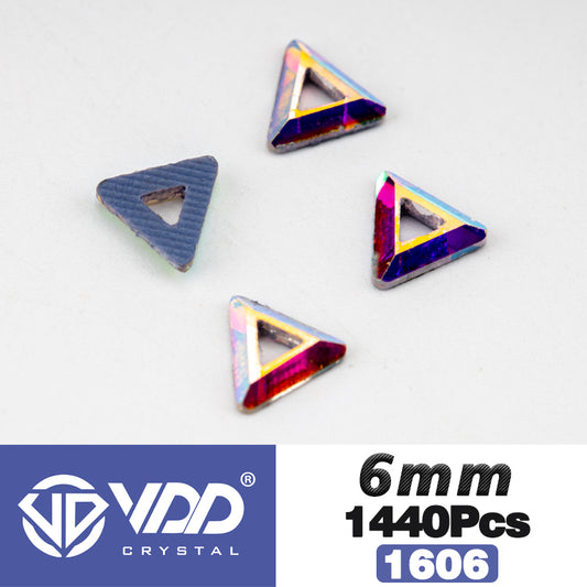 VDD 1606-6mm Wholesale 1440Pcs Rectangle Glass Rhinestones Crystal AB Flatback HotFix Strass Shape 3D Stones For Nail Art DIY Decorations