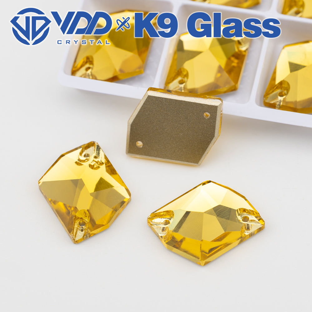 VDD S105 Sun.Topaz Cosmic Top Quality K9 Glass Sew on Rhinestones Crystal Flatback Sewing Stones for Clothes Decorations