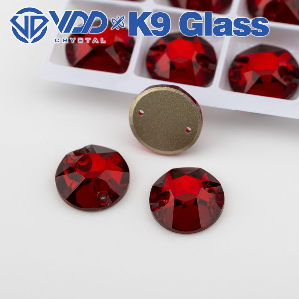 VDD S110 Garnet 8 Big 8 Small Top Quality K9 Glass Sew on Rhinestones Crystal Flatback Sewing Stones for Clothes Decorations