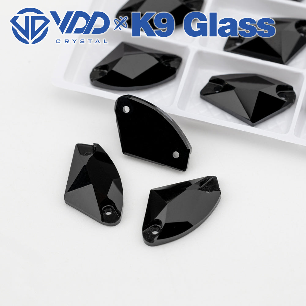 VDD S102 Jet Galactic Top Quality K9 Glass Sew on Rhinestones Crystal Flatback Sewing Stones for Clothes Decorations
