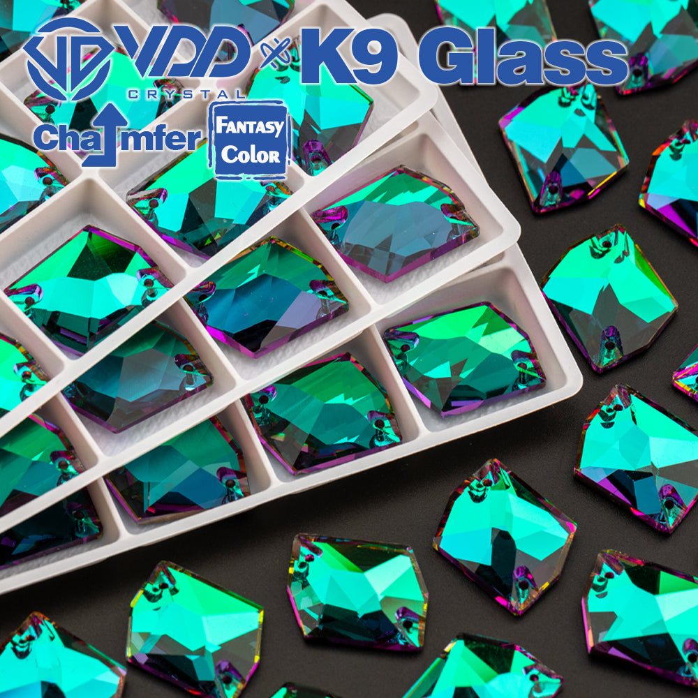 VDD Cosmic 17x21mm 15Pcs Heliotrope Color Top Quality K9 Glass Sew on Rhinestones Sewing Crystal Flatback Garment Decorations