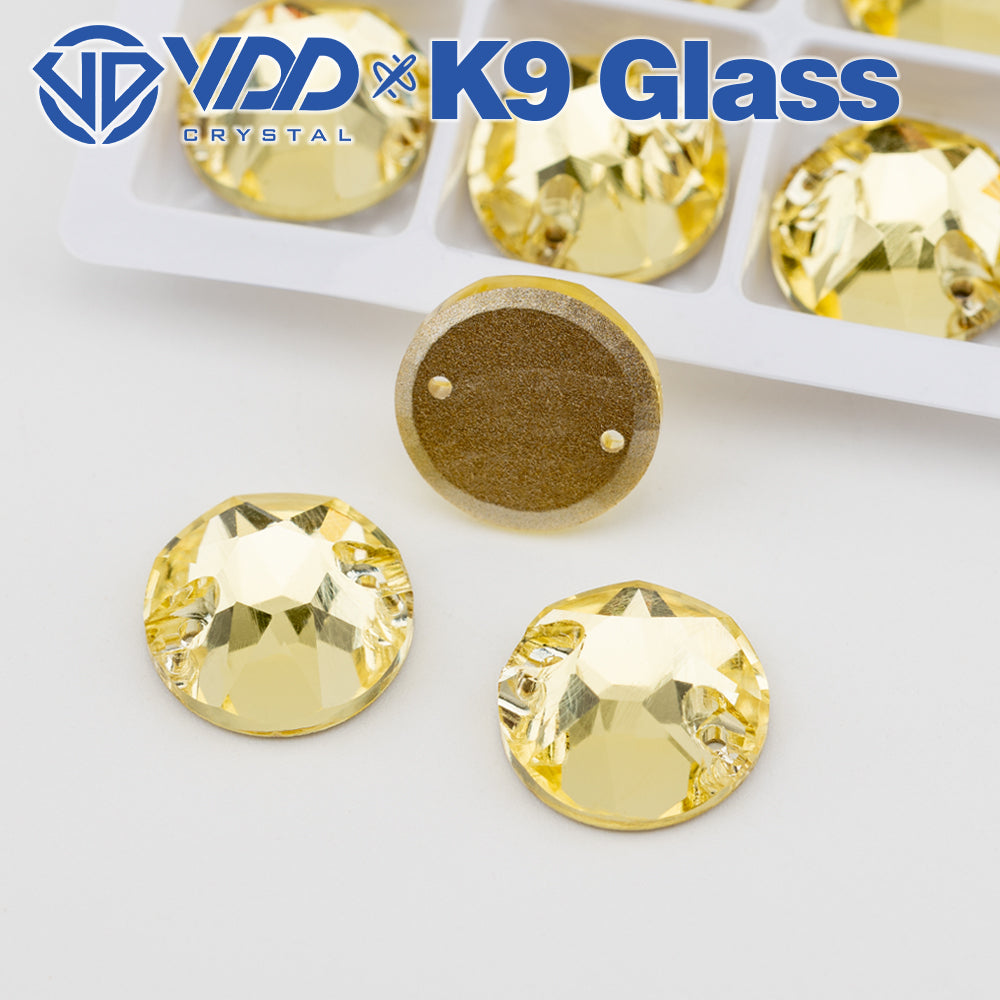VDD S104 Jonquil 8 Big 8 Small Top Quality K9 Glass Sew on Rhinestones Crystal Flatback Sewing Stones for Clothes Decorations