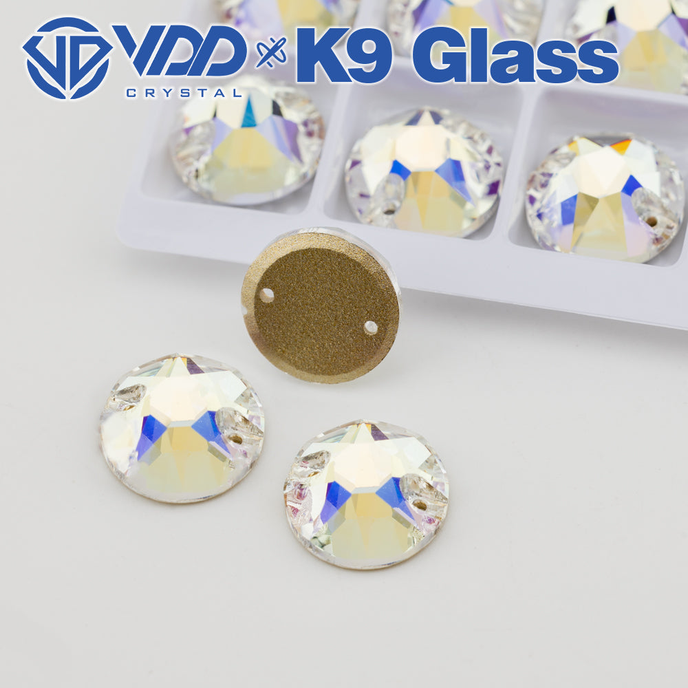 VDD S256 Moonlight  8 Big 8 Small Top Quality K9 Glass Sew on Rhinestones Crystal Flatback Sewing Stones for Clothes Decorations