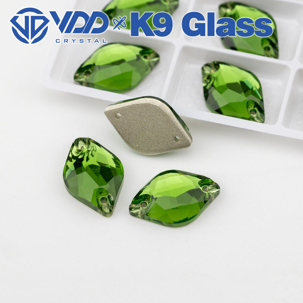 VDD S113 Fern Green Lemon Top Quality K9 Glass Sew on Rhinestones Crystal Flatback Sewing Stones for Clothes Decorations