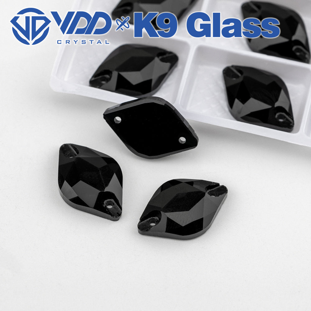 VDD S102 Jet  Lemon Top Quality K9 Glass Sew on Rhinestones Crystal Flatback Sewing Stones for Clothes Decorations