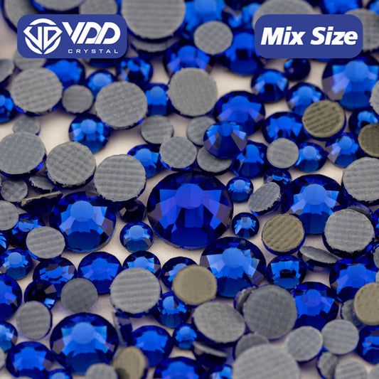 VDD 030 Sapphire Wholesale SS6-SS30 Hotfix Mix Size Glass Rhinestone Crystal Flat Back High Quality Strass Stones For DIY Clothes Accessories