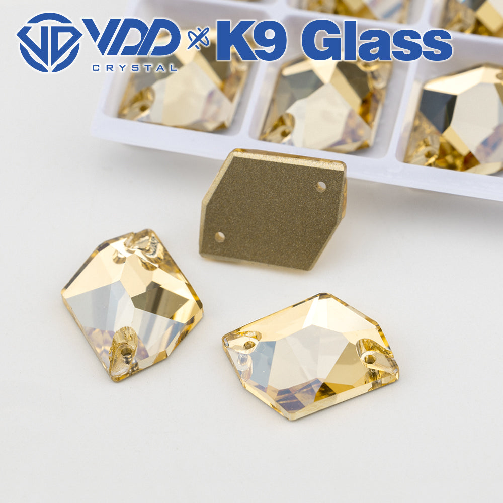 VDD S257 Golden Shadow Cosmic Top Quality K9 Glass Sew on Rhinestones Crystal Flatback Sewing Stones for Clothes Decorations