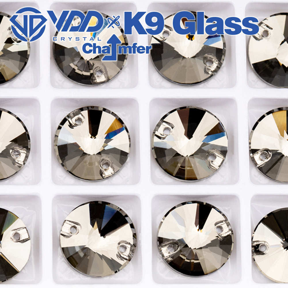 VDD Rivoli S103 Black Diamond Top Quality K9 Glass Sew on Rhinestones Crystal Flatback Sewing Strass Stones for Garment Wedding Dress