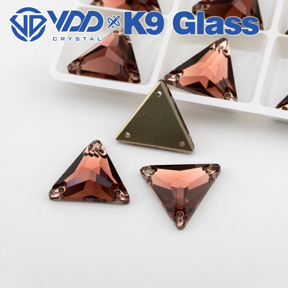 VDD S111 Wine Triangle Top Quality K9 Glass Sew on Rhinestones Crystal Flatback Sewing Stones for Clothes Decorations