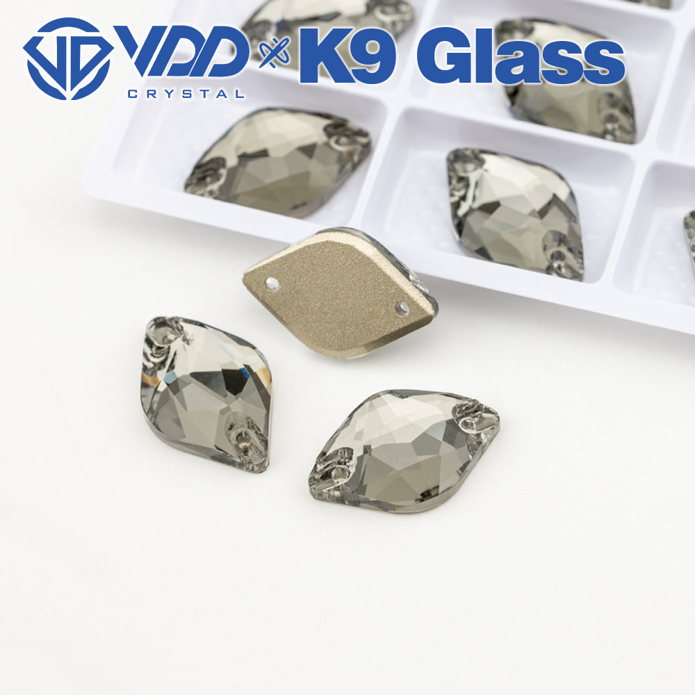 VDD S103 Black Diamond  Lemon Top Quality K9 Glass Sew on Rhinestones Crystal Flatback Sewing Stones for Clothes Decorations