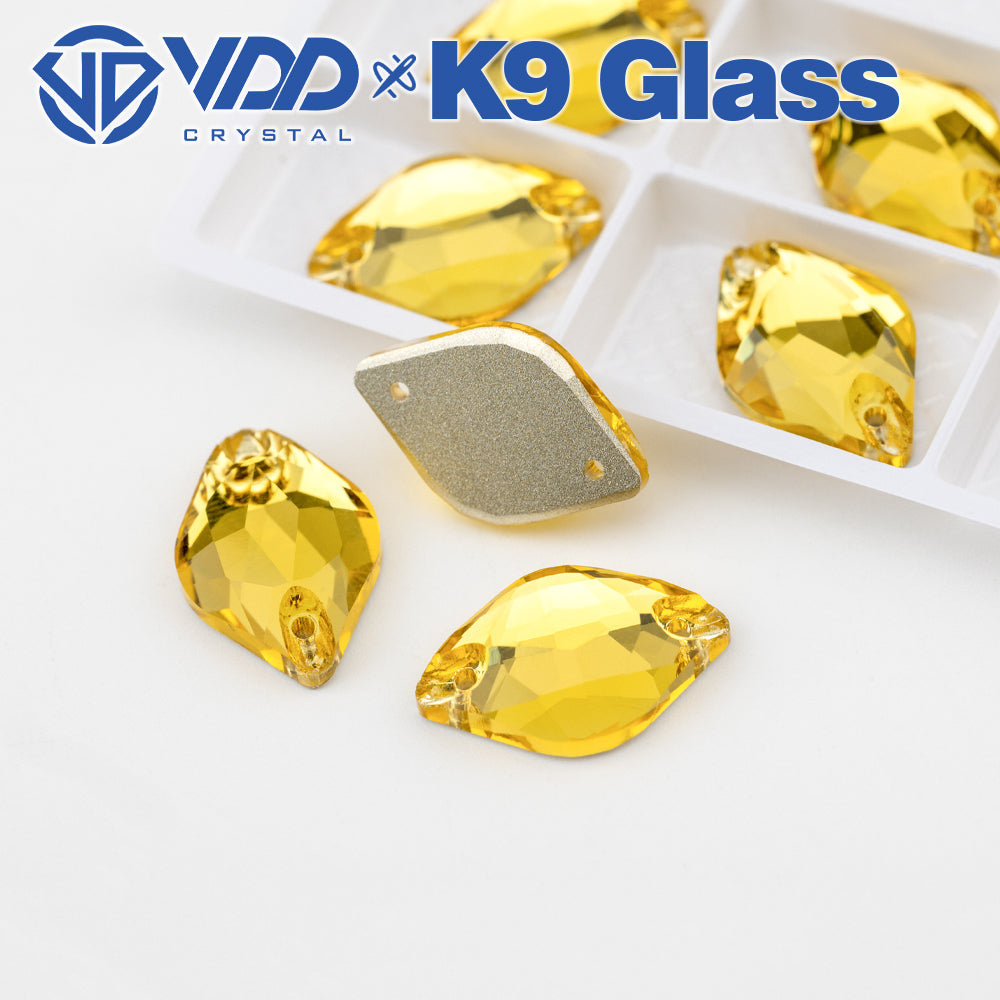 VDD S105 Sun.Topaz  Lemon Top Quality K9 Glass Sew on Rhinestones Crystal Flatback Sewing Stones for Clothes Decorations