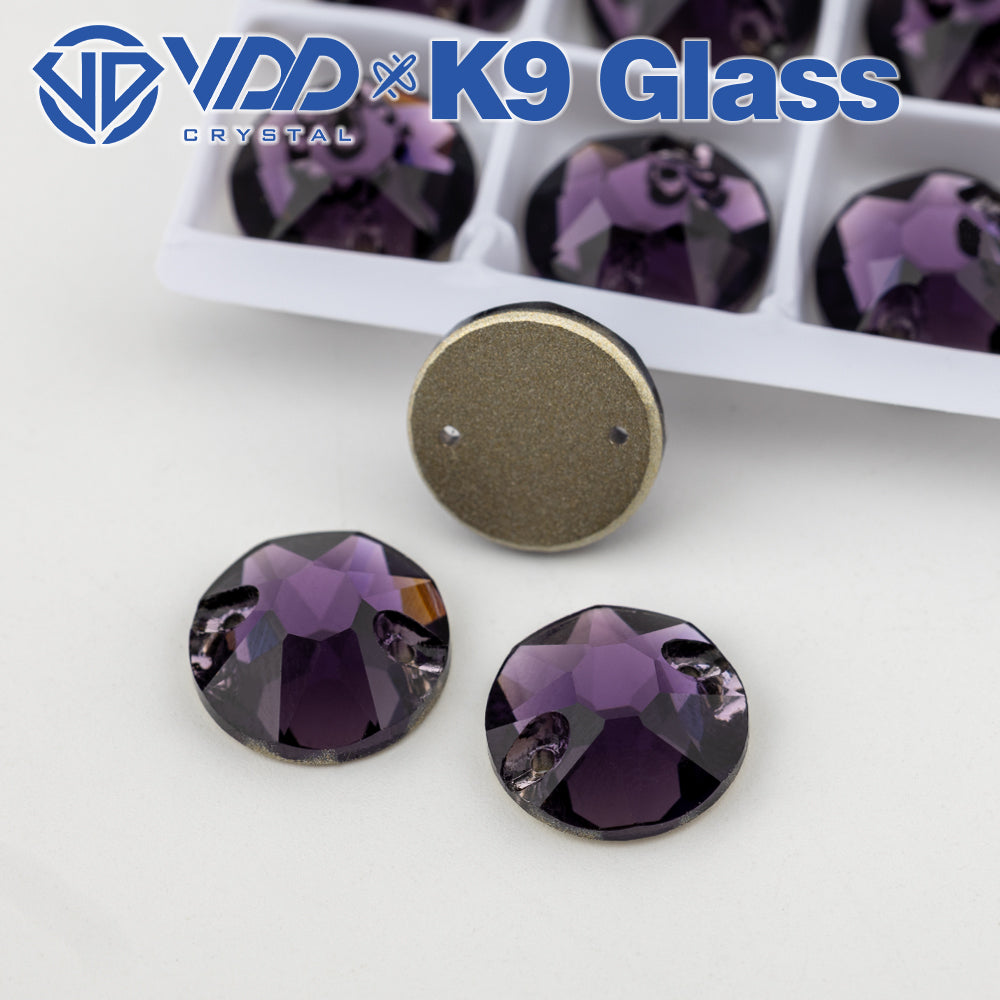 VDD S120 Tanzanite 8 Big 8 Small Top Quality K9 Glass Sew on Rhinestones Crystal Flatback Sewing Stones for Clothes Decorations