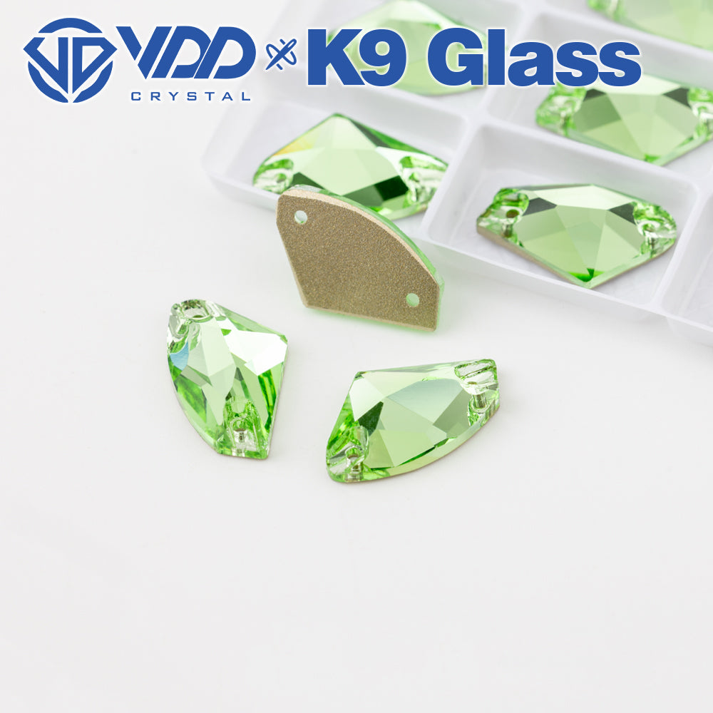 VDD S112 Lt.Peridot Galactic Top Quality K9 Glass Sew on Rhinestones Crystal Flatback Sewing Stones for Clothes Decorations