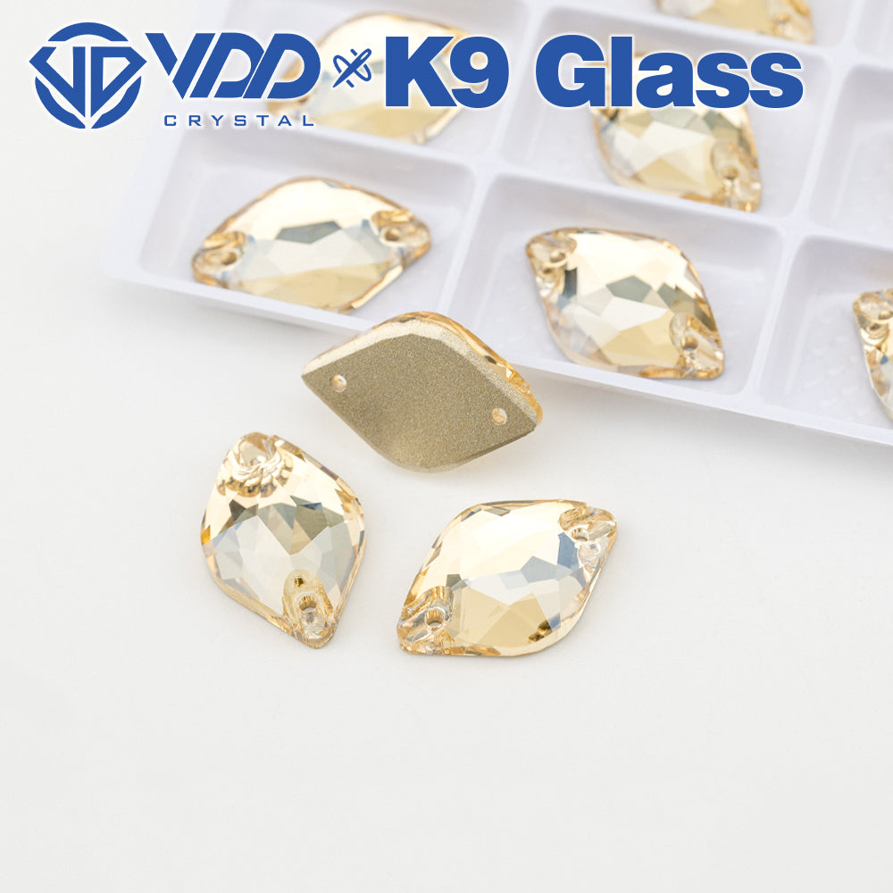 VDD S257 Golden Shadow Lemon Top Quality K9 Glass Sew on Rhinestones Crystal Flatback Sewing Stones for Clothes Decorations
