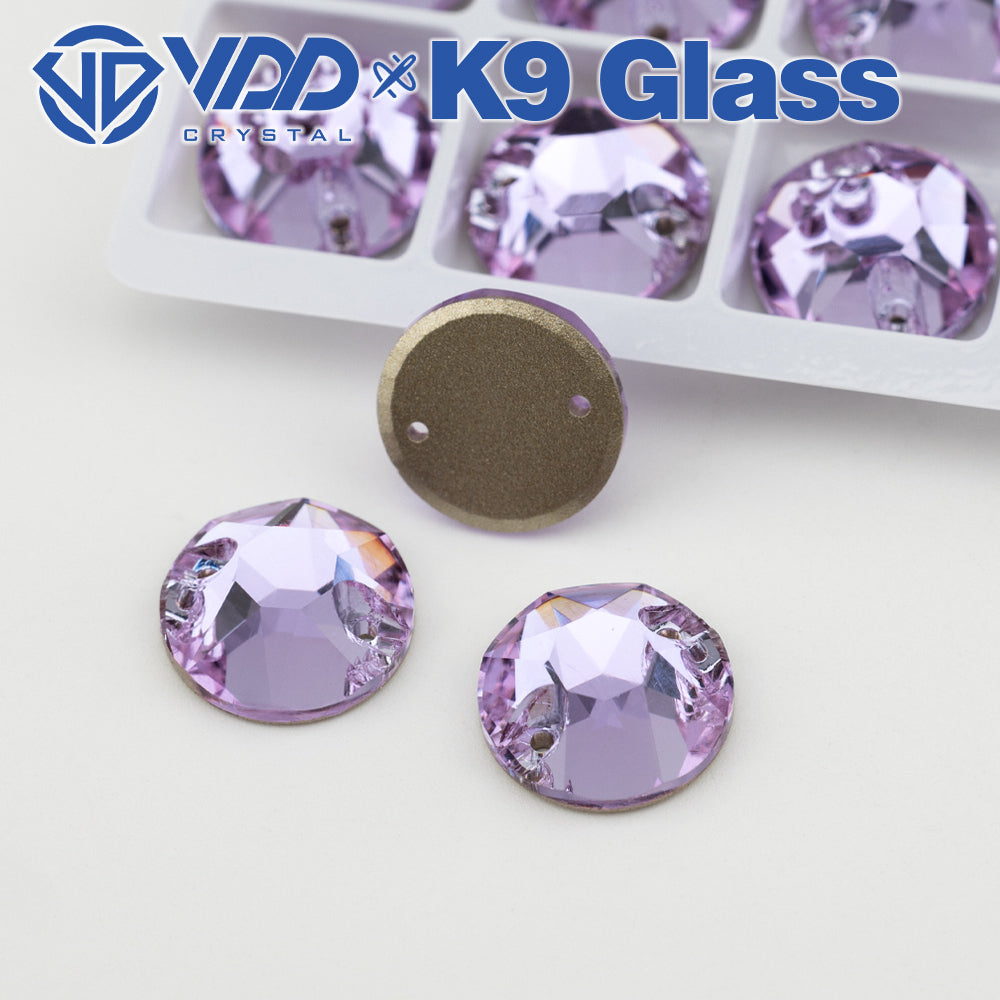 VDD S122 Violet 8 Big 8 Small Top Quality K9 Glass Sew on Rhinestones Crystal Flatback Sewing Stones for Clothes Decorations