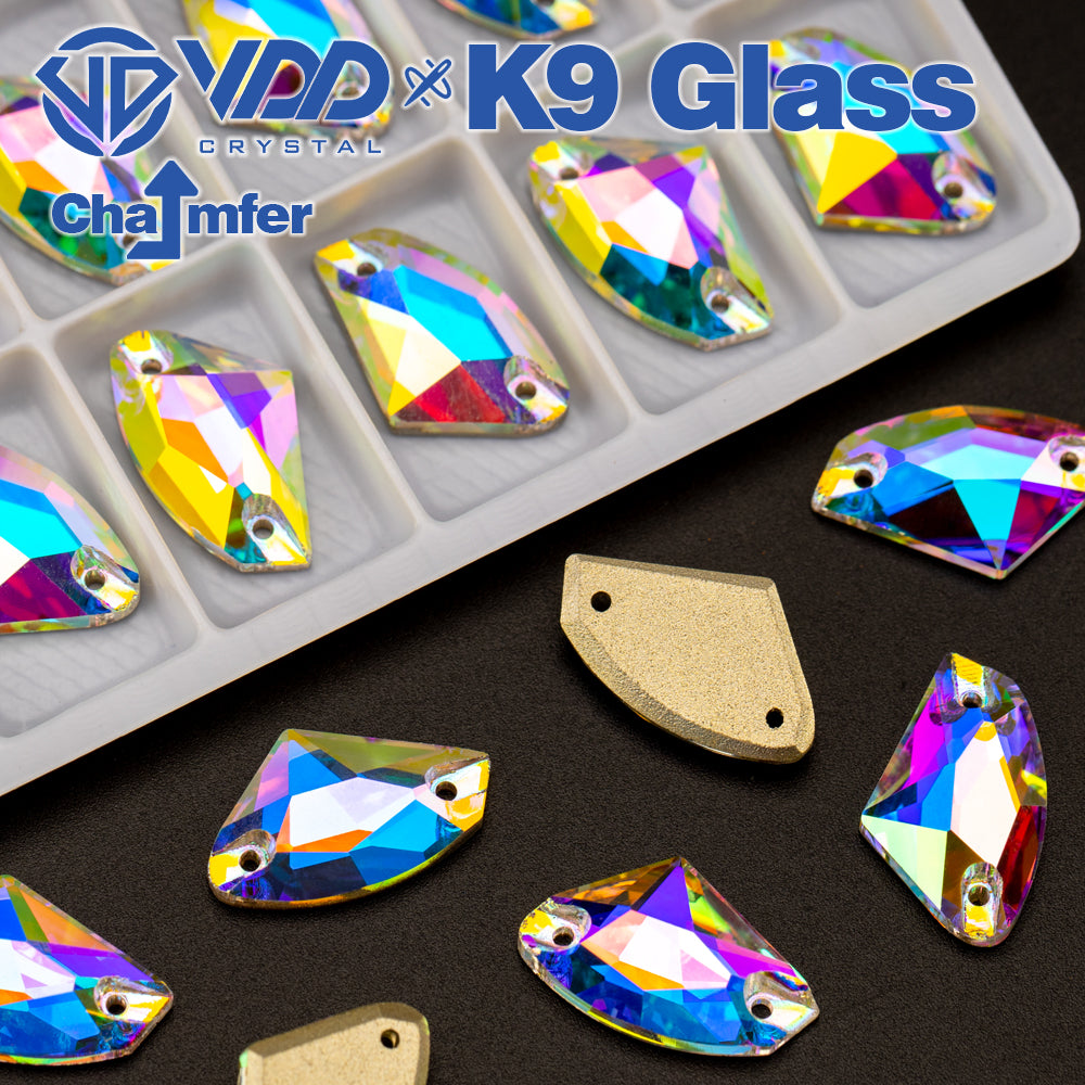 VDD S255 Crystal AB Galactic Top Quality K9 Glass Sew on Rhinestones Crystal Flatback Sewing Stones for Clothes Decorations