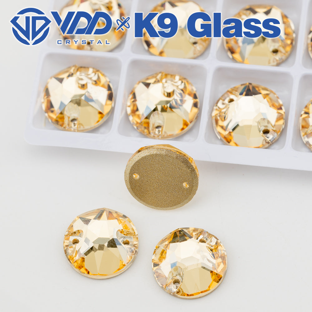 VDD S257 Golden Shadow 8 Big 8 Small Top Quality K9 Glass Sew on Rhinestones Crystal Flatback Sewing Stones for Clothes Decorations