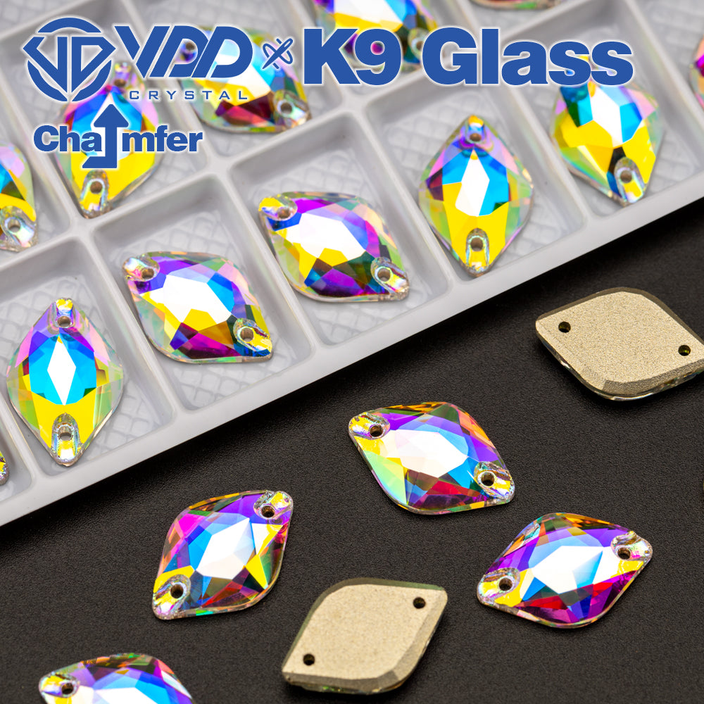 VDD S255 Crystal AB Lemon Top Quality K9 Glass Sew on Rhinestones Crystal Flatback Sewing Stones for Clothes Decorations