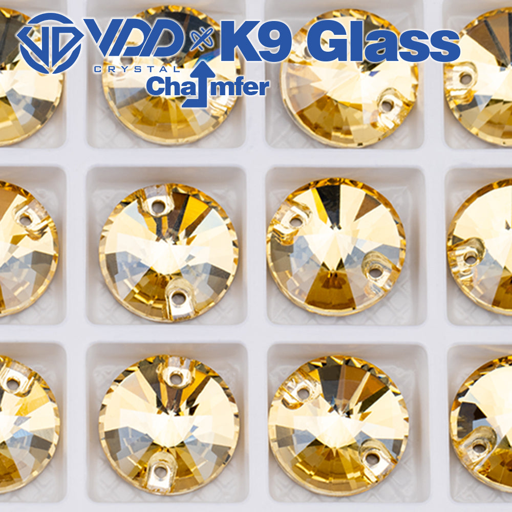 VDD Rivoli S257 Golden Shadow Top Quality K9 Glass Sew on Rhinestones Crystal Flatback Sewing Strass Stones for Garment Wedding Dress