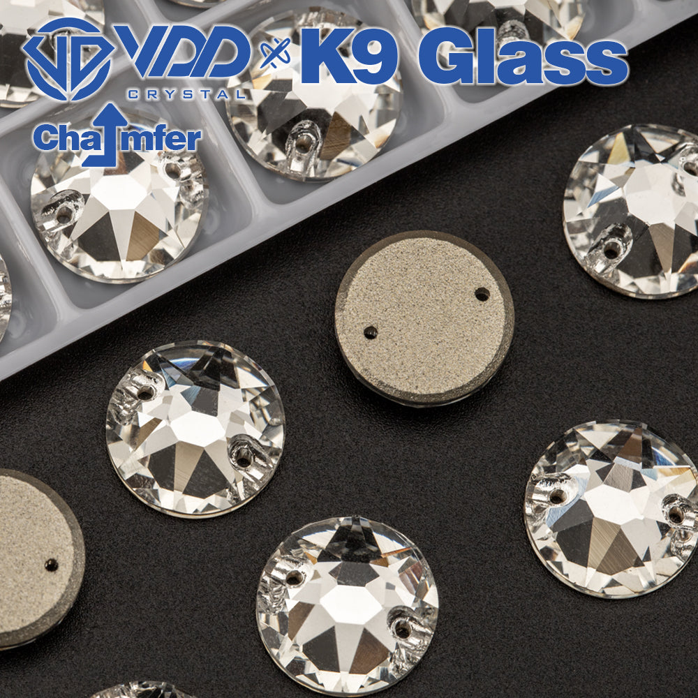 VDD 8 Big 8 Small High Quality K9 Sew on Rhinestones Sewing Glass Clear Crystals Flat Back for Clothes Accessories Wedding Dress