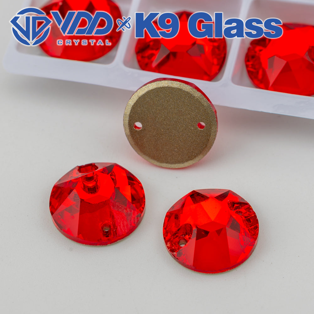 VDD S109 Siam 8 Big 8 Small Top Quality K9 Glass Sew on Rhinestones Crystal Flatback Sewing Stones for Clothes Decorations