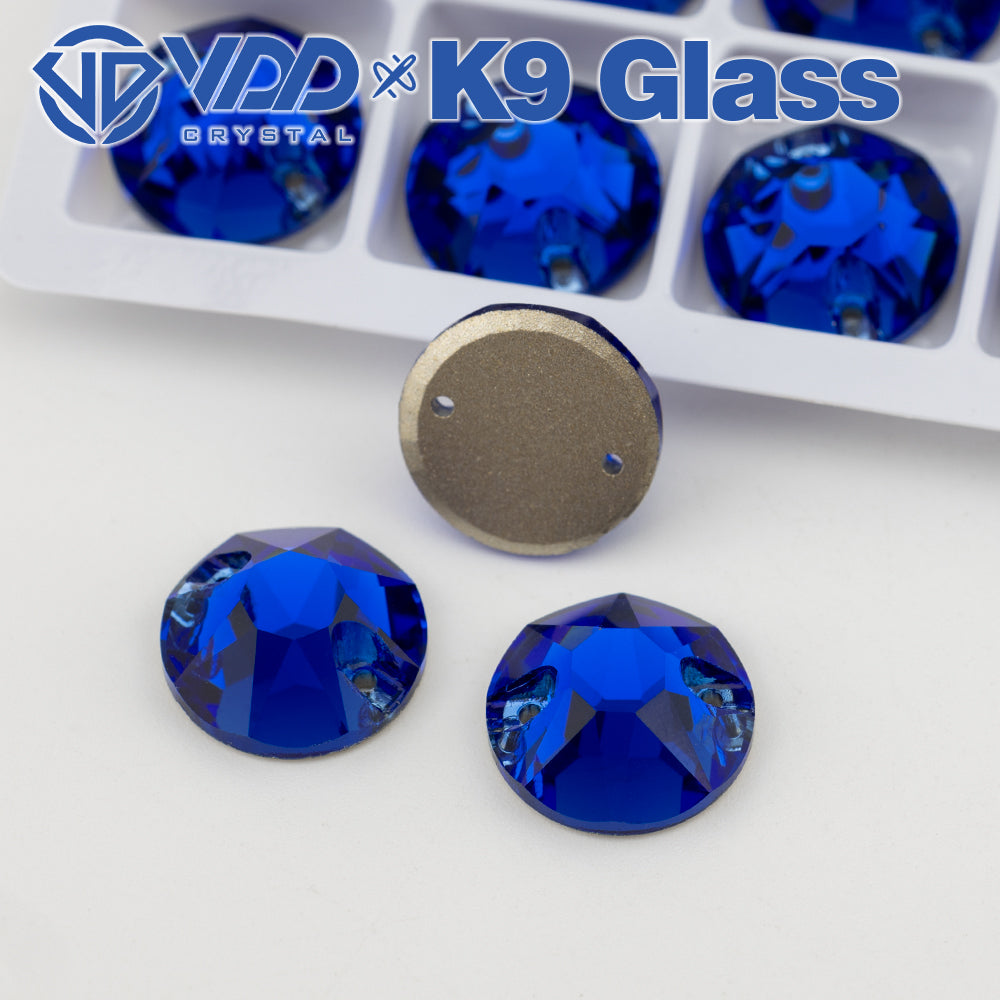 VDD S118 Sapphire 8 Big 8 Small Top Quality K9 Glass Sew on Rhinestones Crystal Flatback Sewing Stones for Clothes Decorations