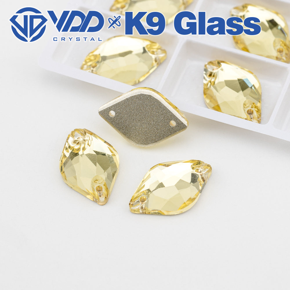 VDD S104 Jonquil  Lemon Top Quality K9 Glass Sew on Rhinestones Crystal Flatback Sewing Stones for Clothes Decorations