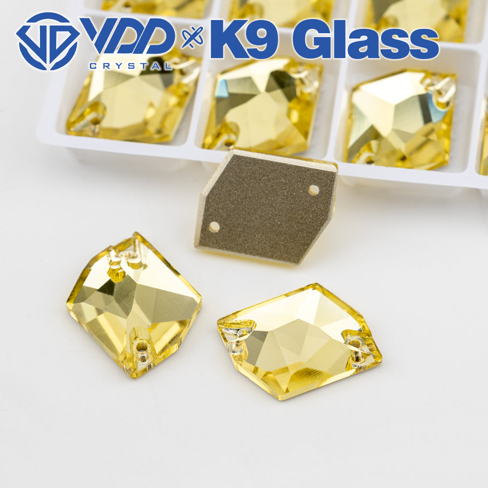 VDD S104 Jonquil Cosmic Top Quality K9 Glass Sew on Rhinestones Crystal Flatback Sewing Stones for Clothes Decorations