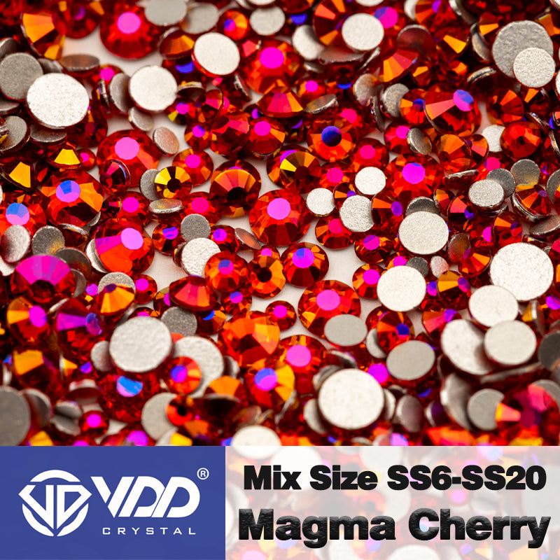 VDD 356 Magma-Cherry Wholesale Mix Size SS6-SS20 High Quality Glass Rhinestone Crystal Flatback Stones DIY Crafts Nail Art Decoration