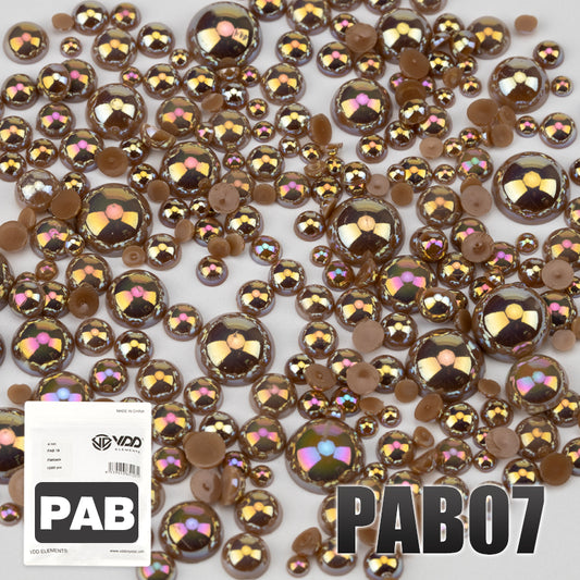 VDD PAB07 Bulk Wholesale 2.5-10mm Color AB Macaroon ABS Imitation Pearl Half Round Flatback Plastic Bead DIY Nail Art Craft Decoration