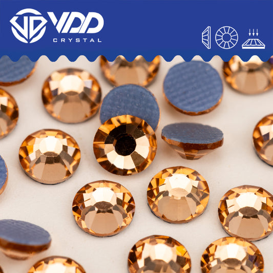 VDD 010  Lt.Peach Hot-Fix Rhinestones High Quality Glass Crystal Flatback Strass Stones Hotfix-010
