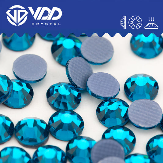 VDD 025 Indicolite Hot-Fix Rhinestones High Quality Glass Crystal Flatback Strass Stones Hotfix-025