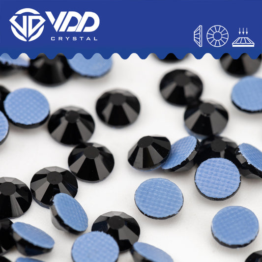 VDD 002 Jet Hot-Fix Rhinestones High Quality Glass Crystal Flatback Strass Stones Hotfix-002