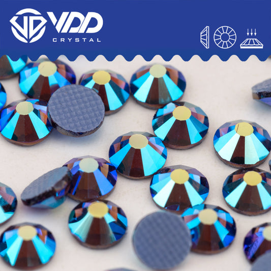 VDD 098 Tanzanite AB Hot-Fix Rhinestones High Quality Glass Crystal Flatback Strass Stones Hotfix-098