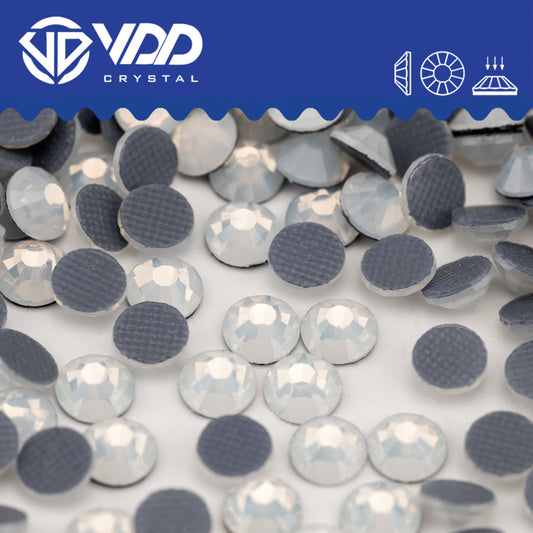 VDD 044 White Opal Hot-Fix Rhinestones High Quality Glass Crystal Flatback Strass Stones Hotfix-044