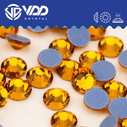 VDD 006 Topaz Hot-Fix Rhinestones High Quality Glass Crystal Flatback Strass Stones Hotfix-006