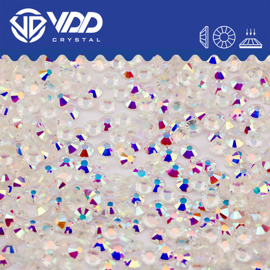 VDD 057 Transparent AB Hot-Fix Rhinestones High Quality Glass Crystal Flatback Strass Stones Hotfix-057