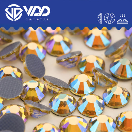 VDD 093 Jonquil AB Hot-Fix Rhinestones High Quality Glass Crystal Flatback Strass Stones Hotfix-093