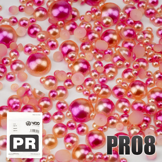 VDD PR08 Bulk Wholesale 3-10mm Mermaid Color ABS Imitation Pearls Half Round Plastic Flat Back Bead For Craft DIY Nail Art Decoration