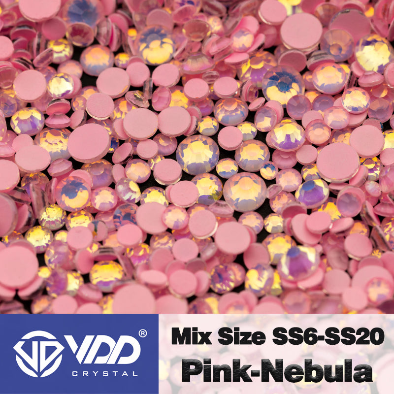 VDD 401 Pink-Nebula Mix Size SS6-SS20 Non-hotfix Rhinestones High Quality Glass Crystal Flatback Strass Stones KKmix-K157