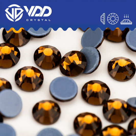 VDD 008 Smoked Topaz Hot-Fix Rhinestones High Quality Glass Crystal Flatback Strass Stones Hotfix-008